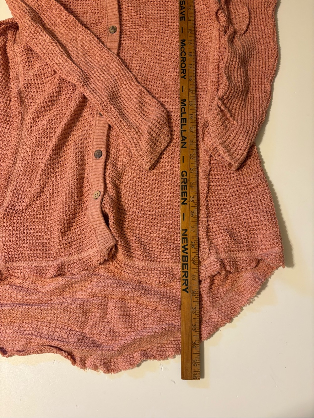 Hayden Dusty Mauve Waffle Knit Button Cardigan - Picture 3 of 6